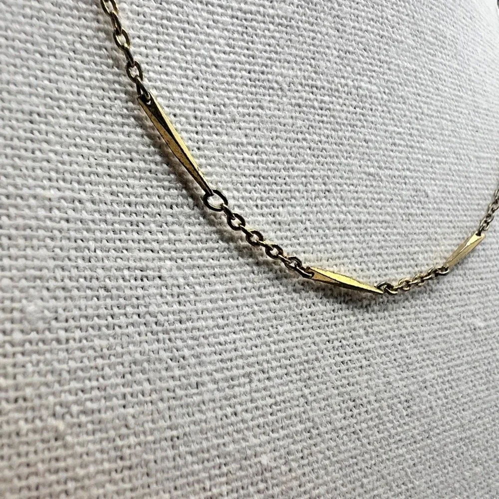 Vintage Monet Gold Tone Bar‎ Link Necklace Signed 18